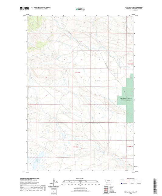 Devils Hole Lake Montana US Topo Map Image