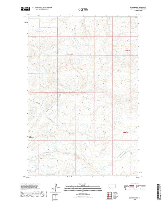 Devils Pocket Montana US Topo Map Image