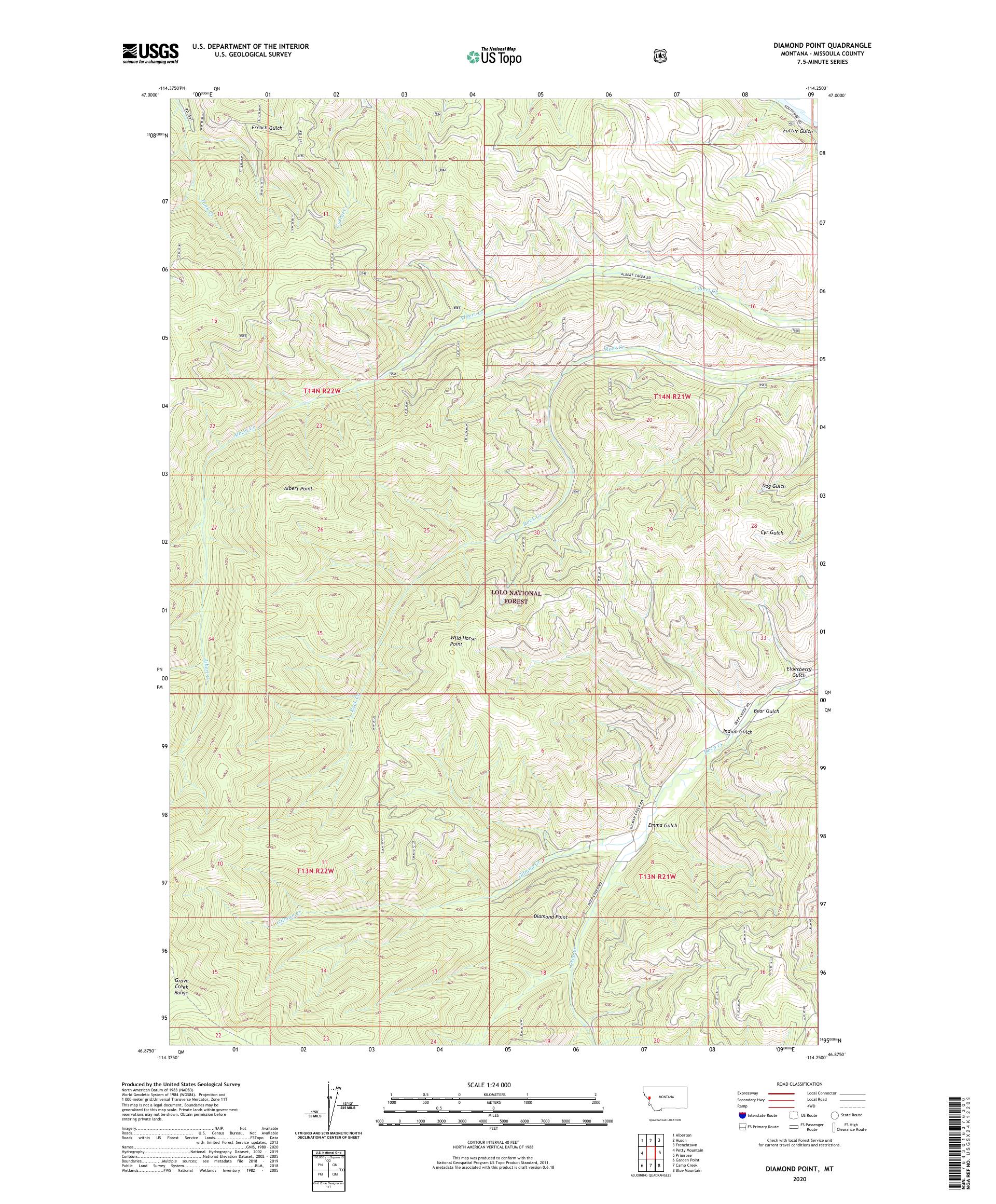 Diamond Point Montana US Topo Map – MyTopo Map Store