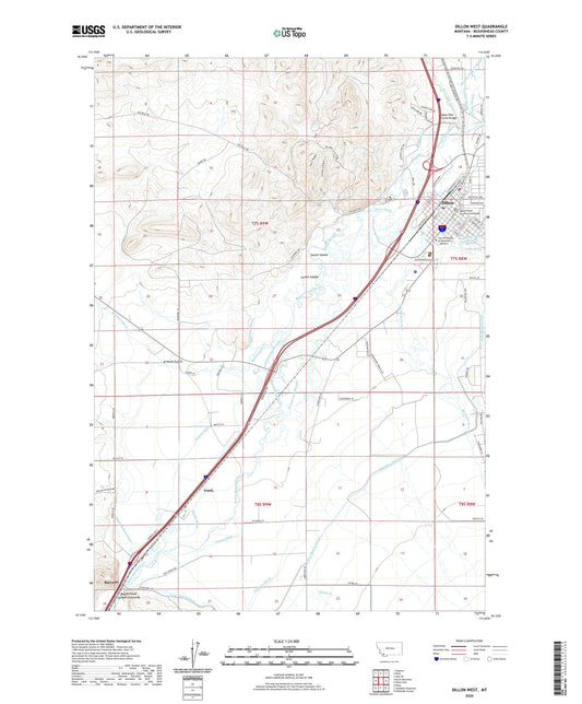 Dillon West Montana US Topo Map Image
