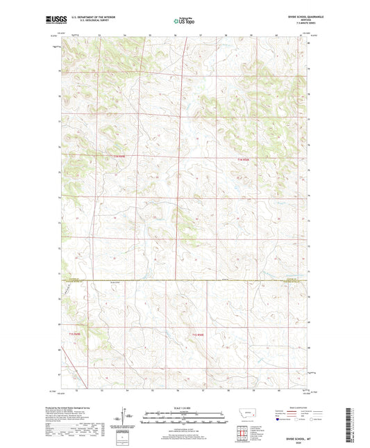 Divide School Montana US Topo Map Image