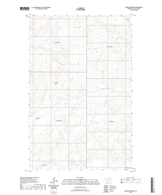 Dodge Reservoir Montana US Topo Map Image