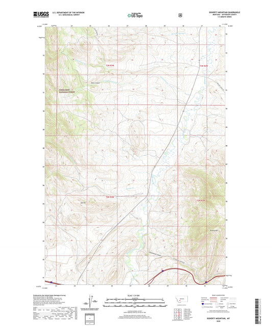 Doherty Mountain Montana US Topo Map Image