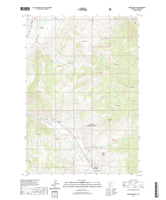 Dome Mountain Montana US Topo Map Image