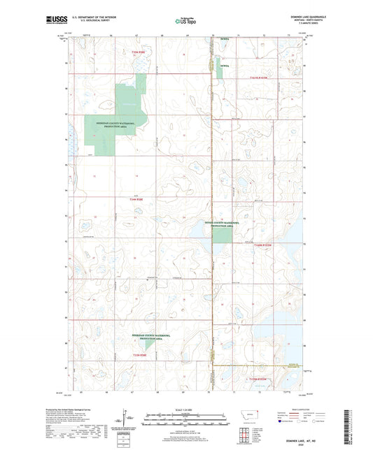 Dominek Lake Montana US Topo Map Image