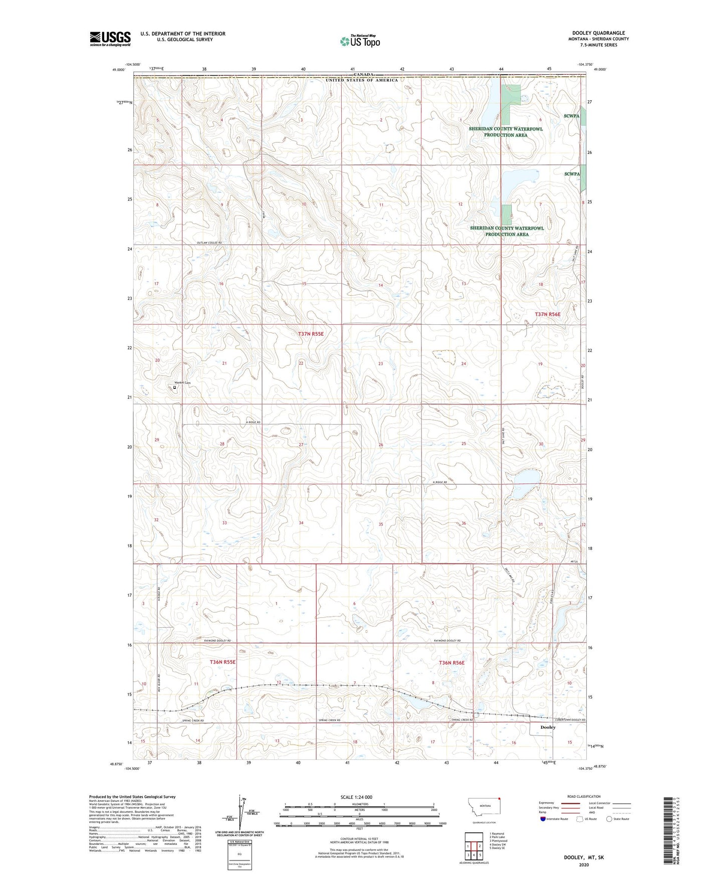 Dooley Montana US Topo Map Image
