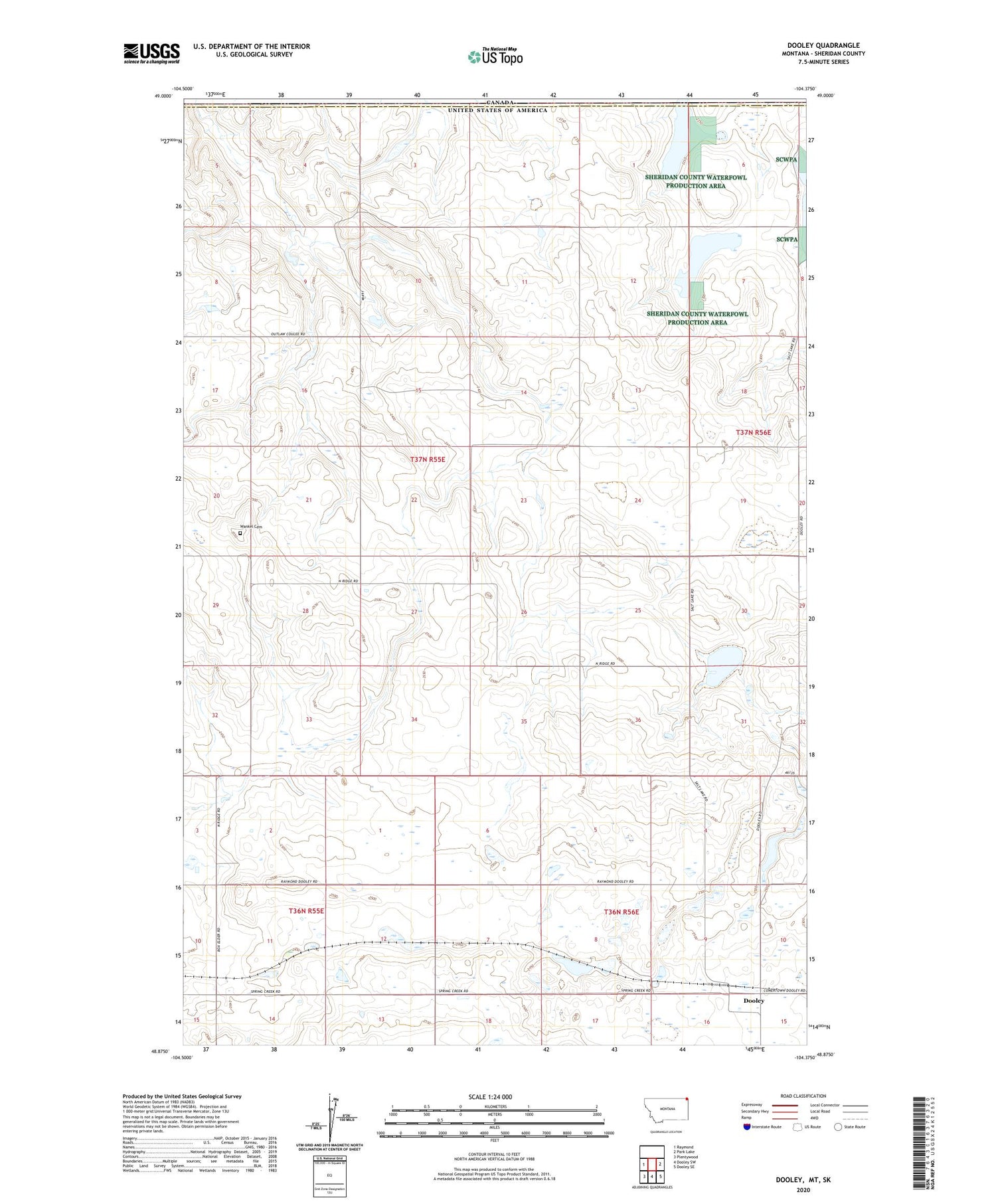 Dooley Montana US Topo Map Image