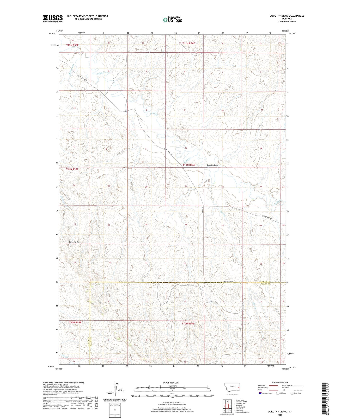Dorothy Draw Montana US Topo Map Image