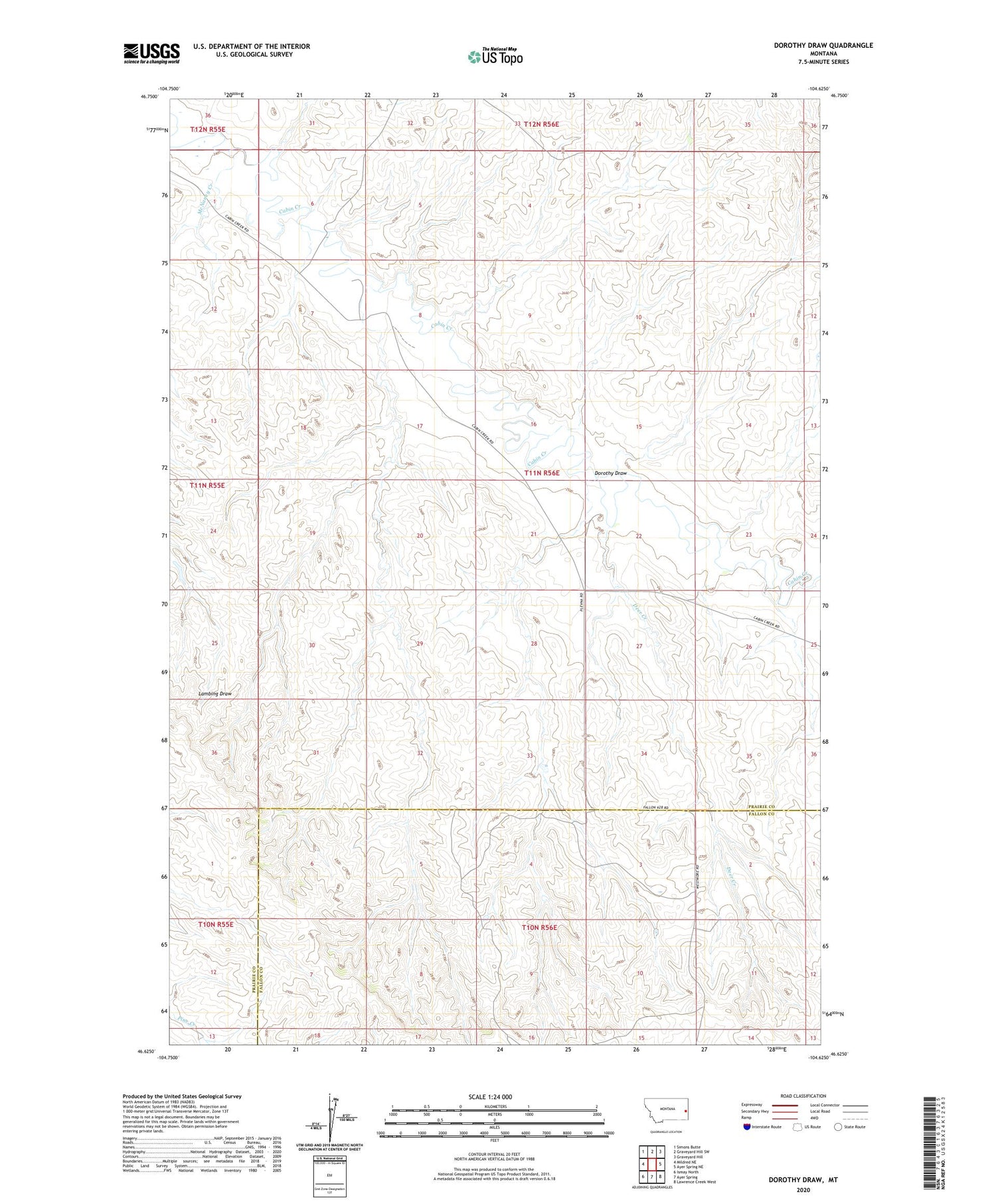 Dorothy Draw Montana US Topo Map Image