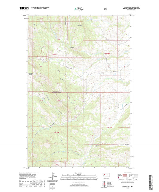 Double Falls Montana US Topo Map Image