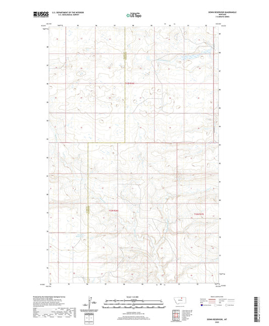 Down Reservoir Montana US Topo Map Image