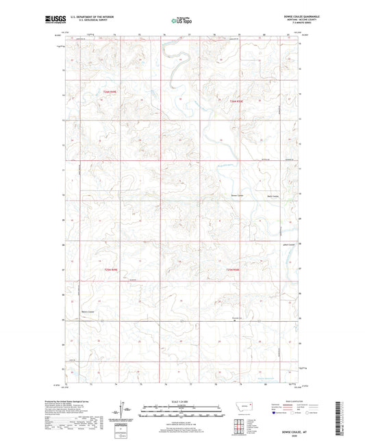 Dowse Coulee Montana US Topo Map Image