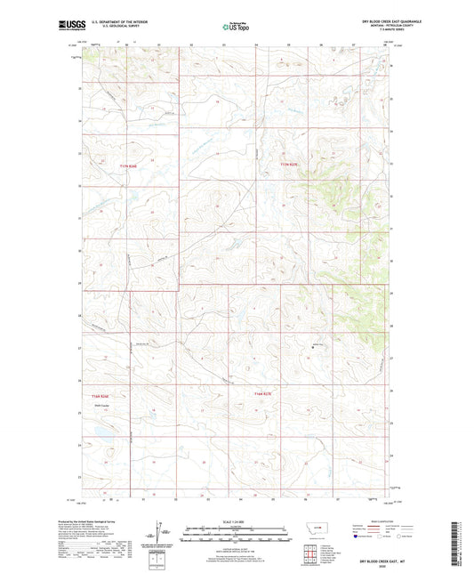 Dry Blood Creek East Montana US Topo Map Image