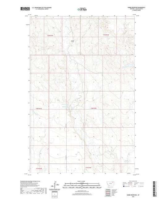 Dubbe Reservoir Montana US Topo Map Image