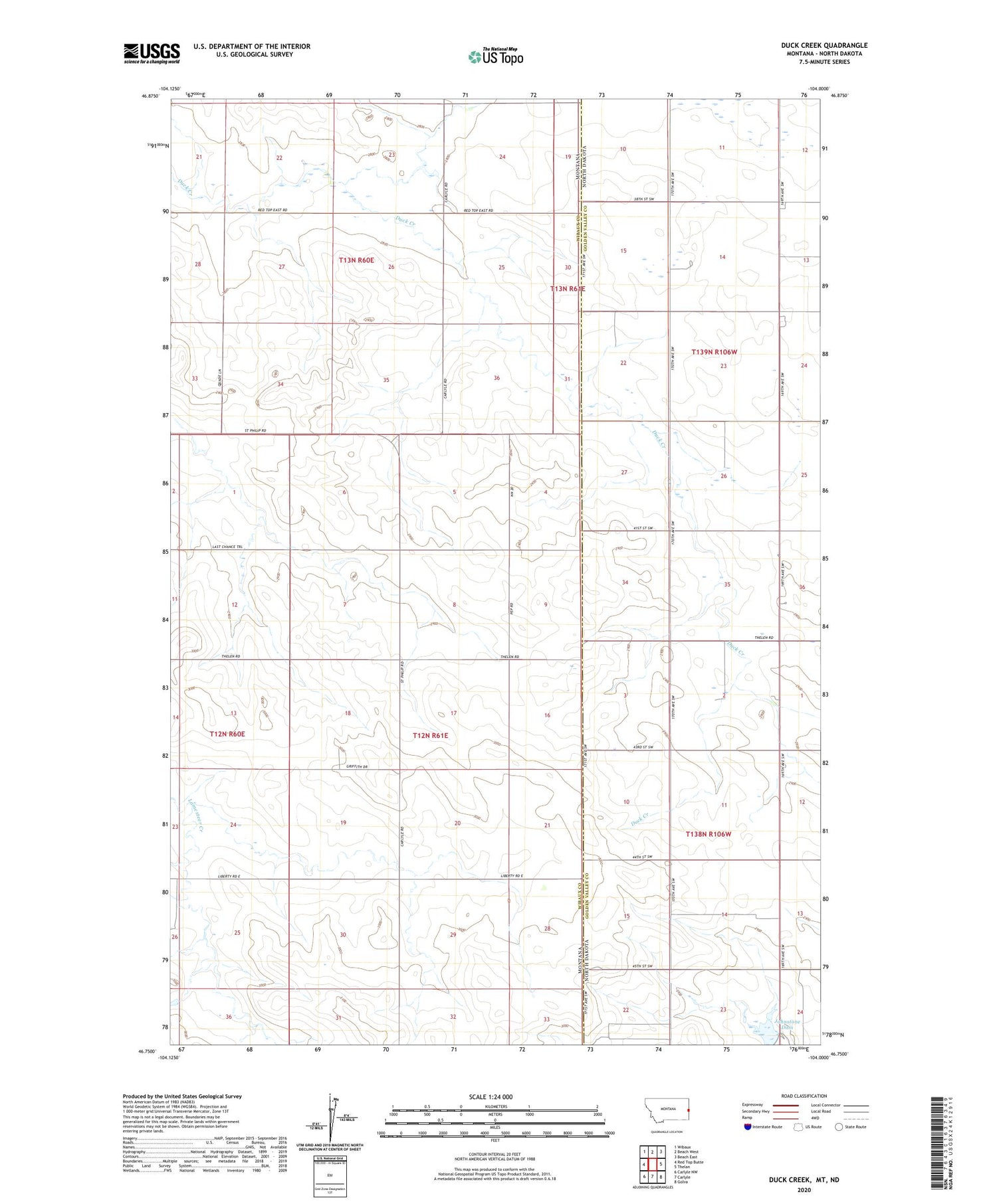 Duck Creek Montana US Topo Map Image