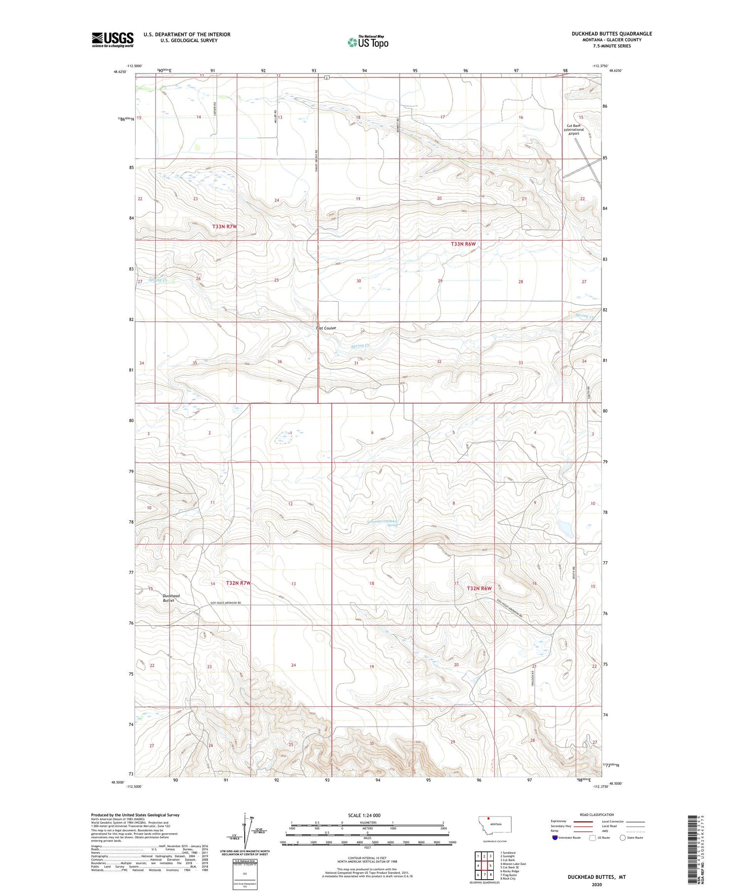 Duckhead Buttes Montana US Topo Map Image