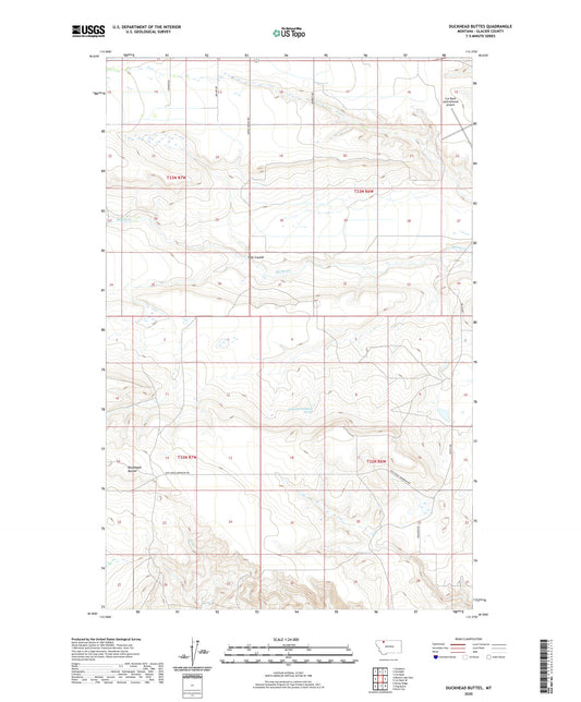 Duckhead Buttes Montana US Topo Map Image