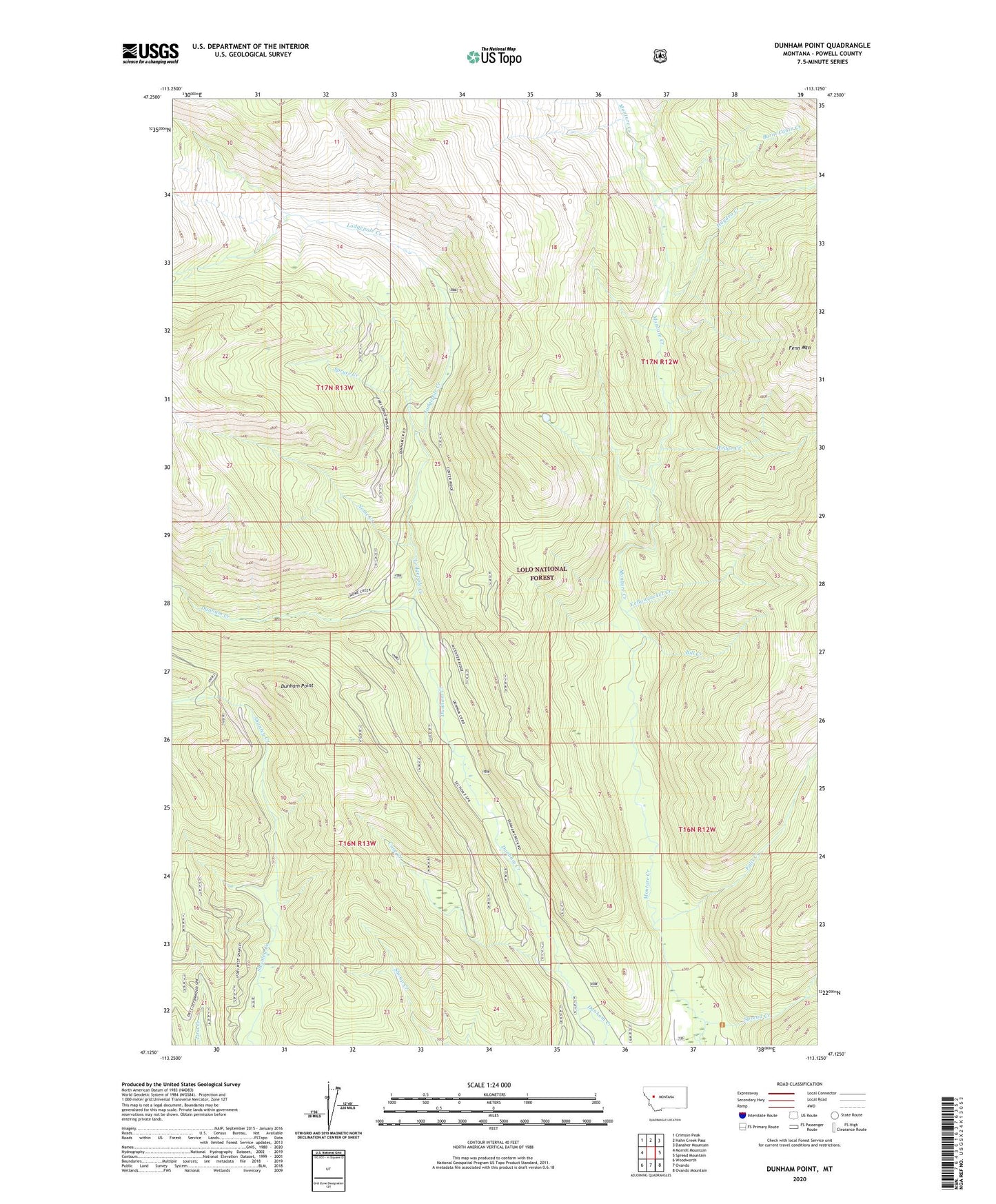 Dunham Point Montana US Topo Map Image