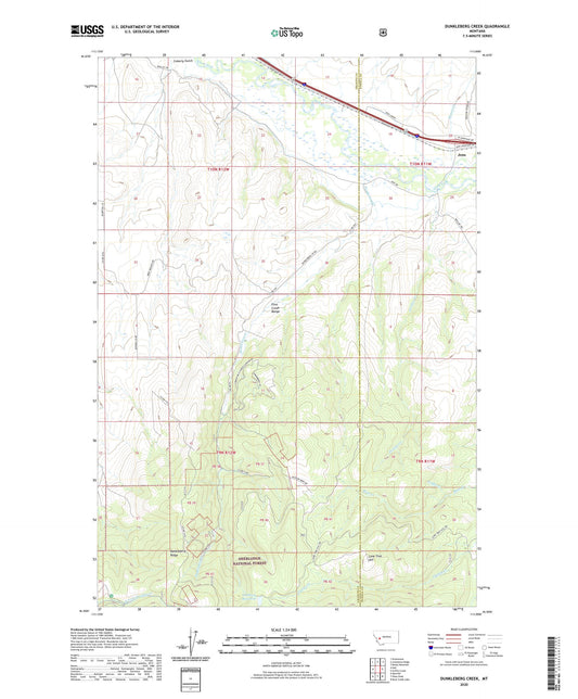 Dunkleberg Creek Montana US Topo Map Image