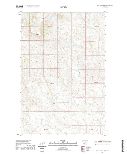 Dunn Mountain South Montana US Topo Map Image