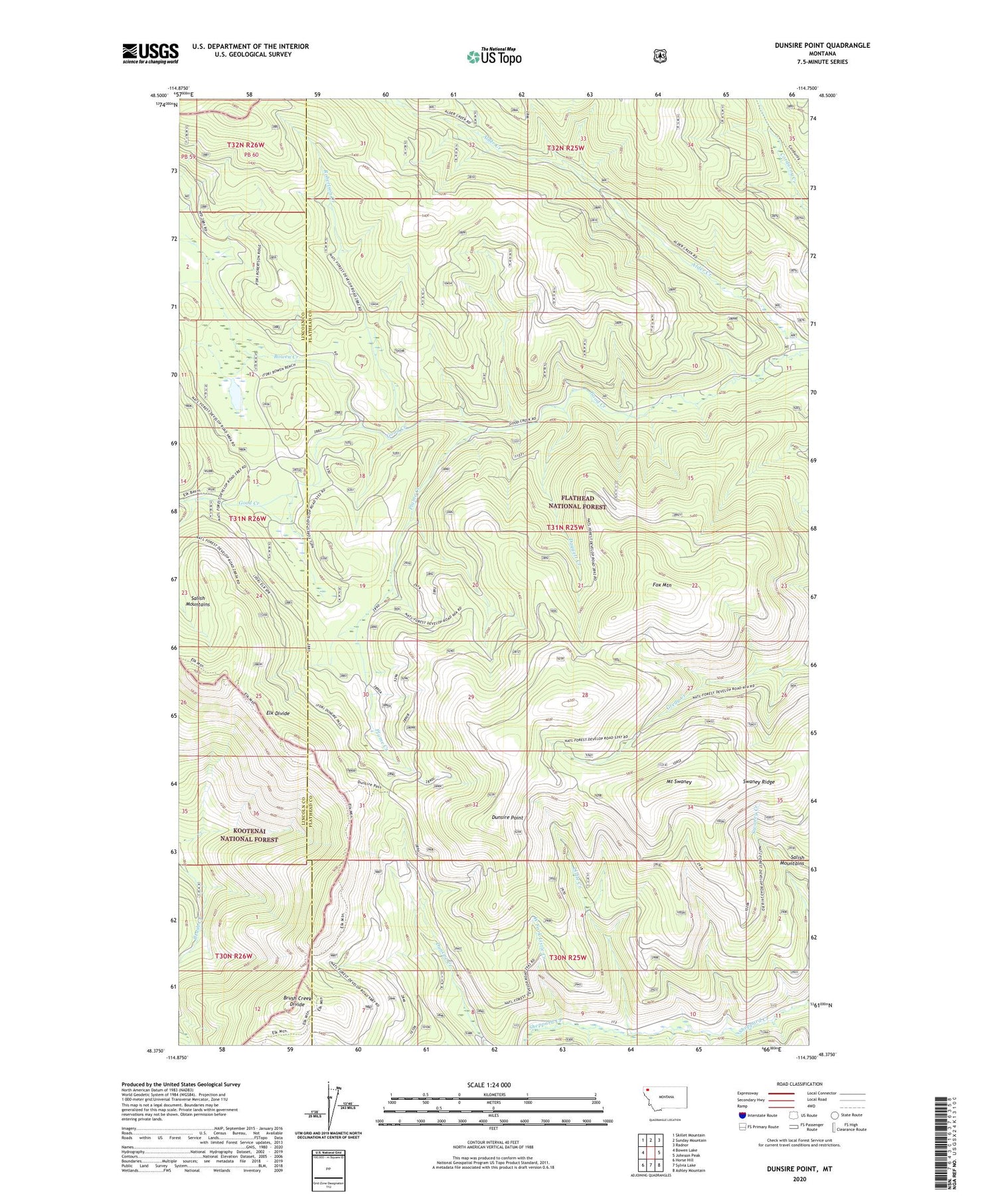 Dunsire Point Montana US Topo Map Image