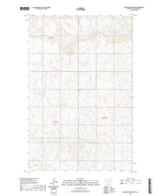 Duplisse Creek North Montana US Topo Map Image