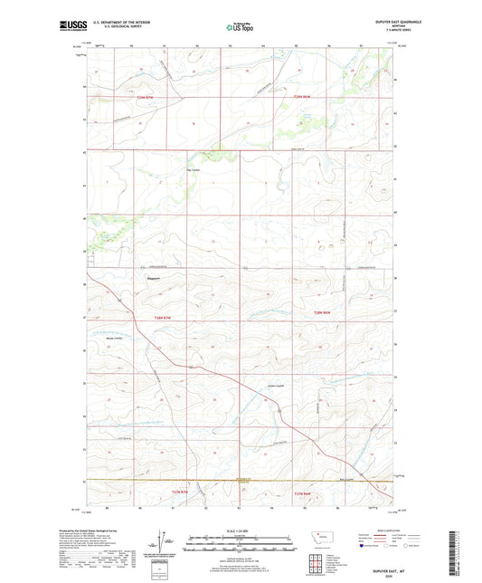 Dupuyer East Montana US Topo Map Image