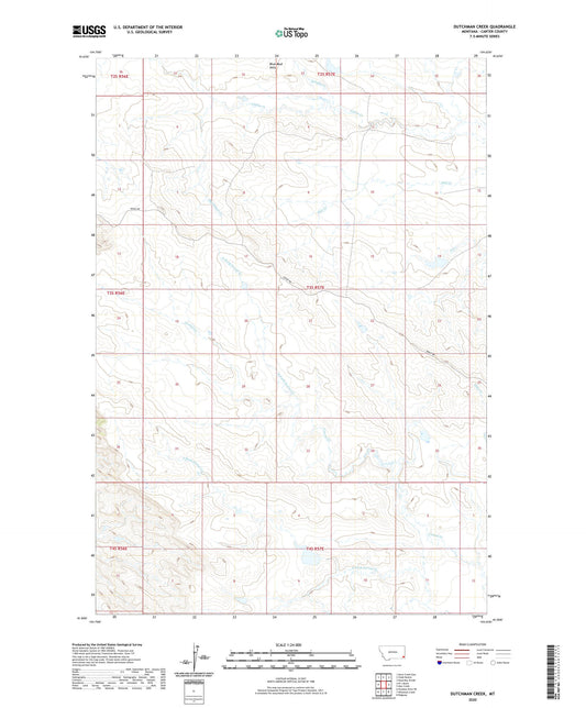 Dutchman Creek Montana US Topo Map Image
