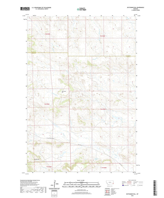 Dutchmans Hill Montana US Topo Map Image