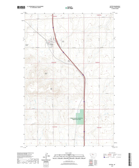 Dutton Montana US Topo Map Image