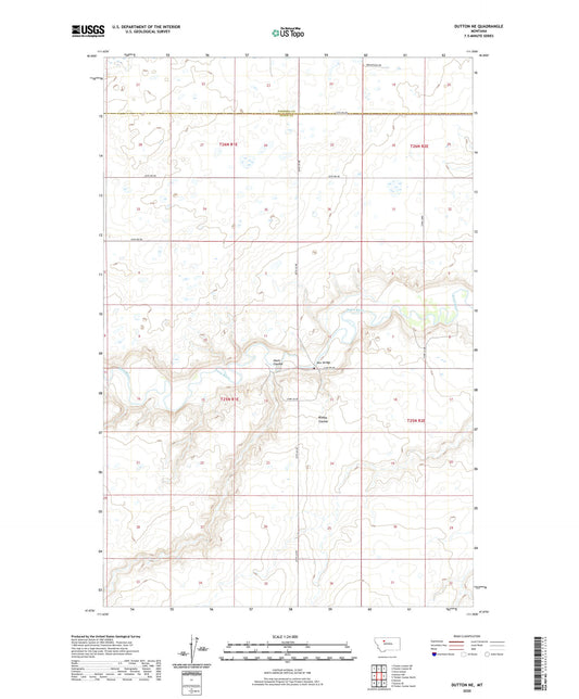 Dutton NE Montana US Topo Map Image