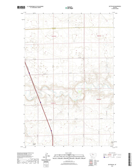 Dutton NW Montana US Topo Map Image
