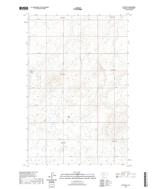 Dutton SE Montana US Topo Map Image