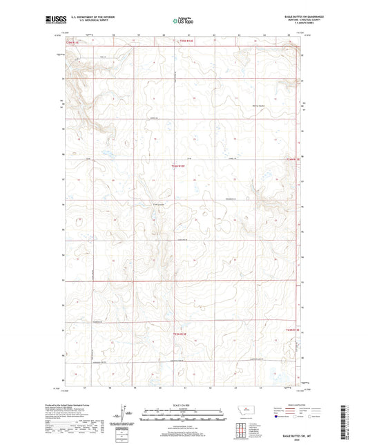 Eagle Buttes SW Montana US Topo Map Image