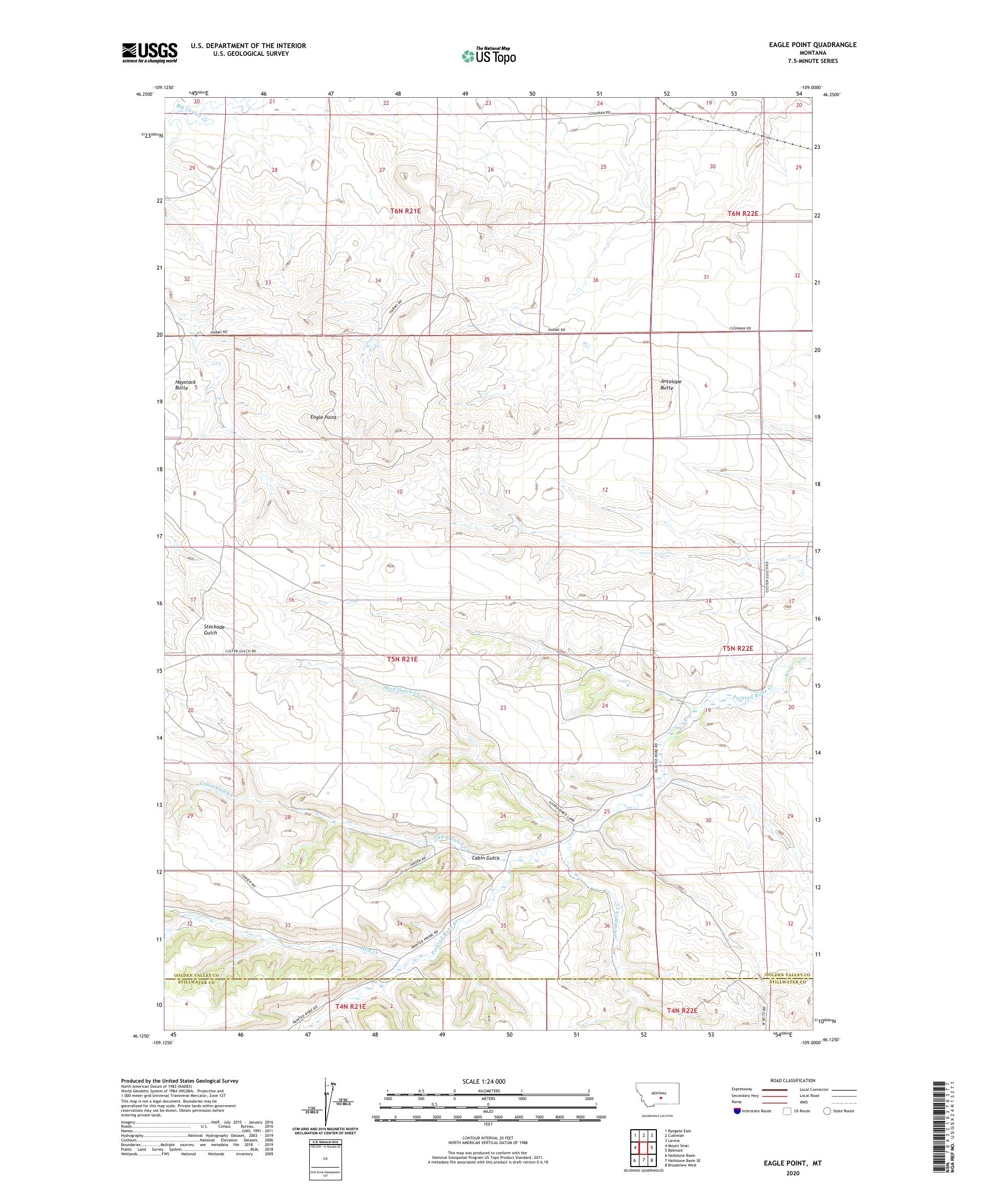 Eagle Point Montana US Topo Map – MyTopo Map Store