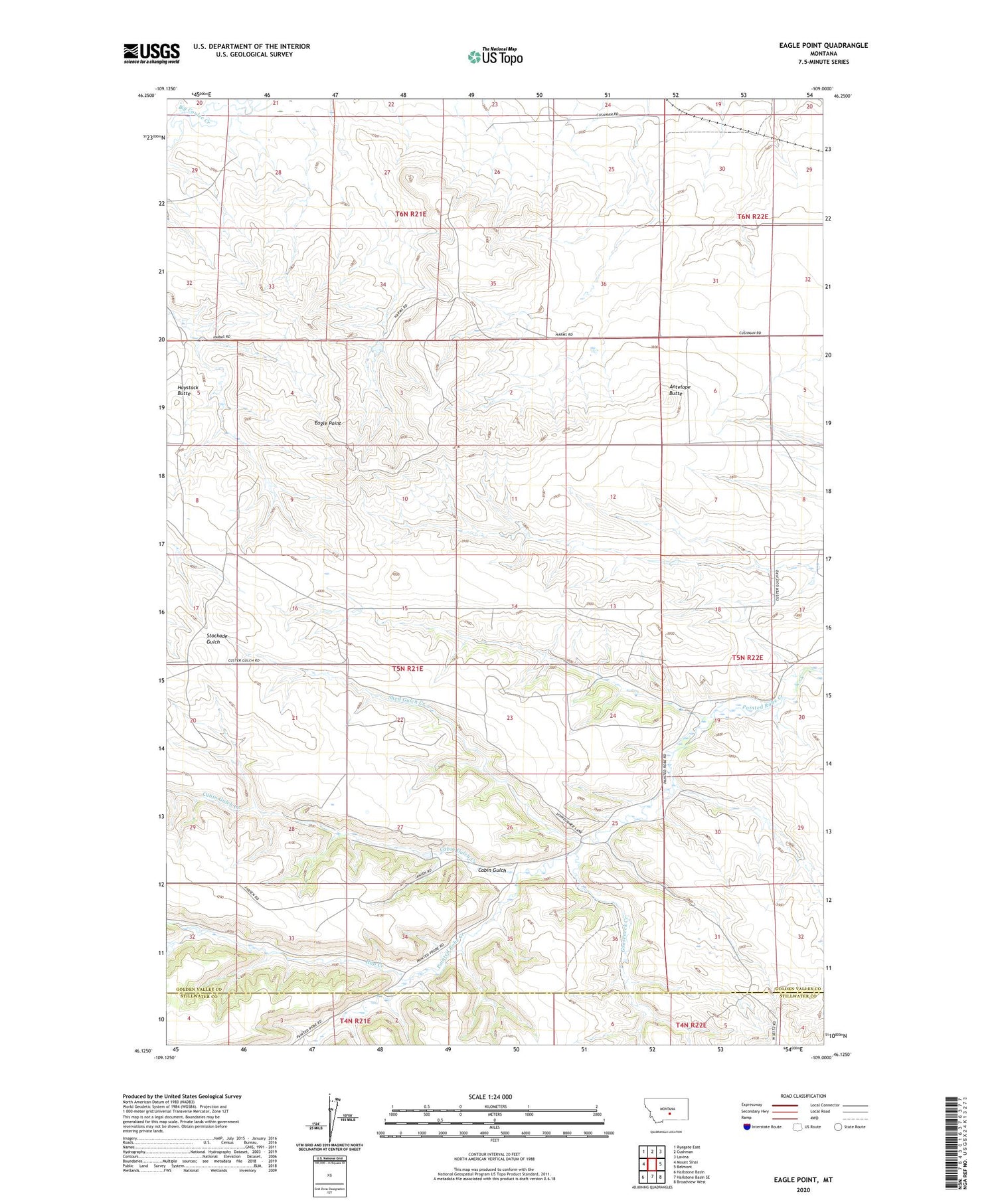 Eagle Point Montana US Topo Map Image