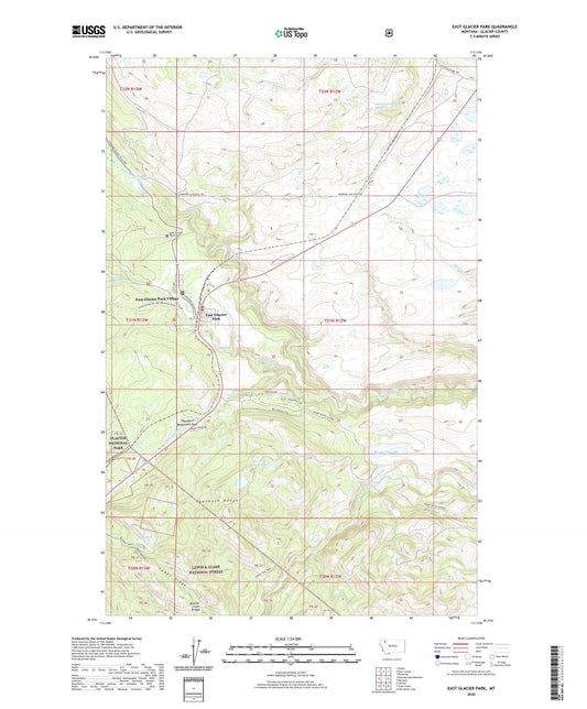 East Glacier Park Montana US Topo Map Image