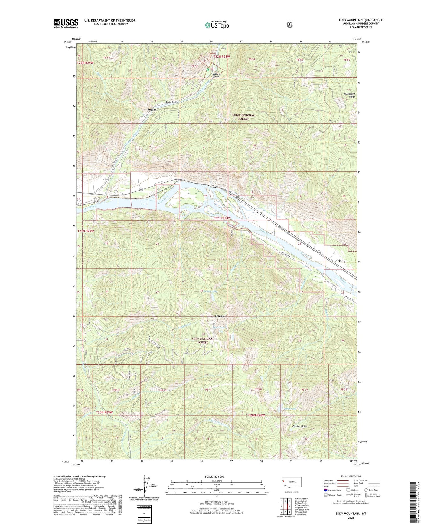 Eddy Mountain Montana US Topo Map Image