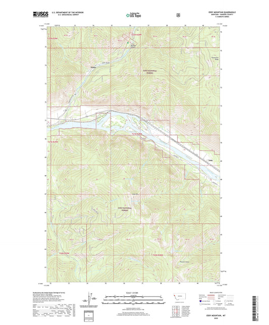 Eddy Mountain Montana US Topo Map Image