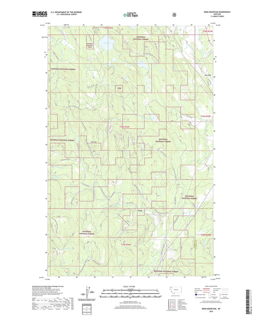 Edna Mountain Montana US Topo Map Image