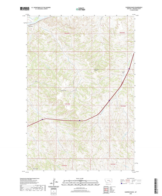 Eldering Ranch Montana US Topo Map Image