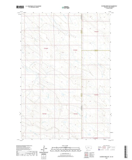 Elkhorn Creek East Montana US Topo Map Image