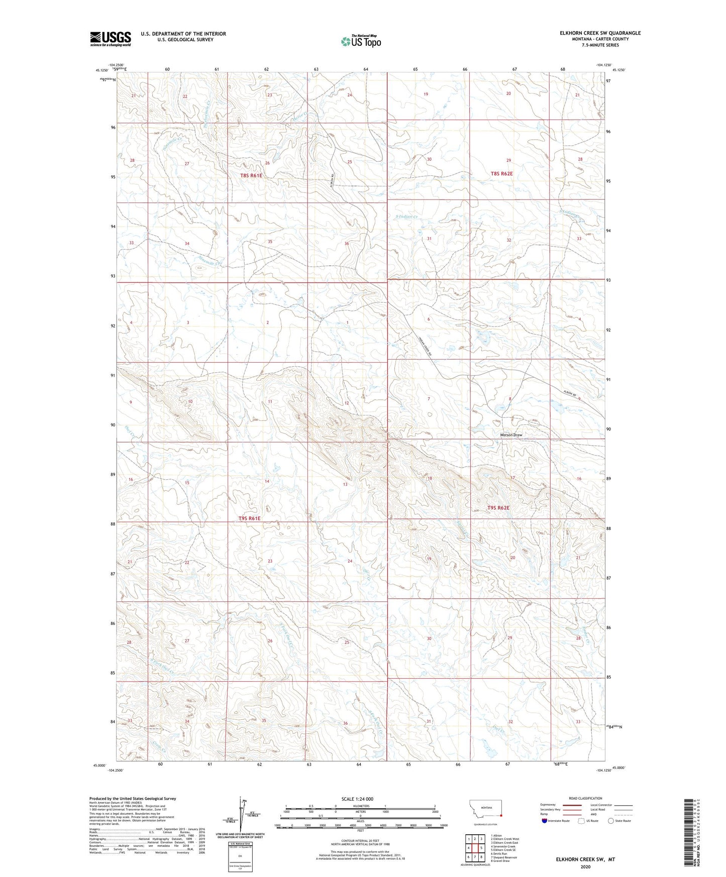 Elkhorn Creek SW Montana US Topo Map Image