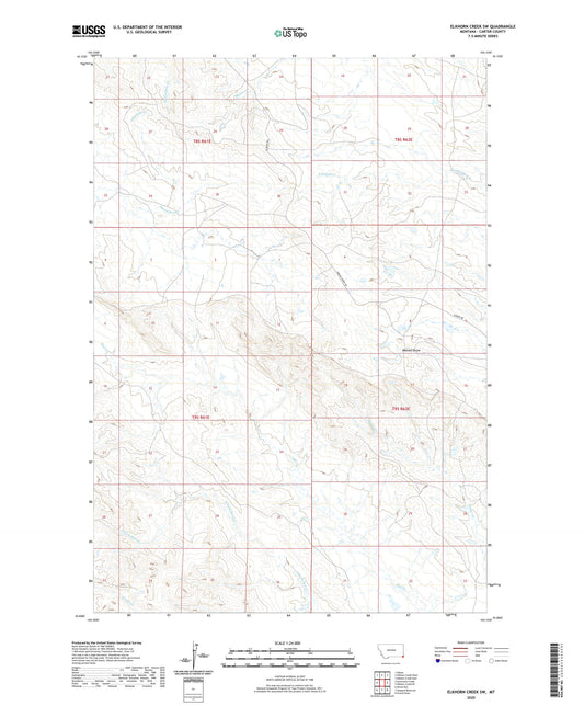 Elkhorn Creek SW Montana US Topo Map Image