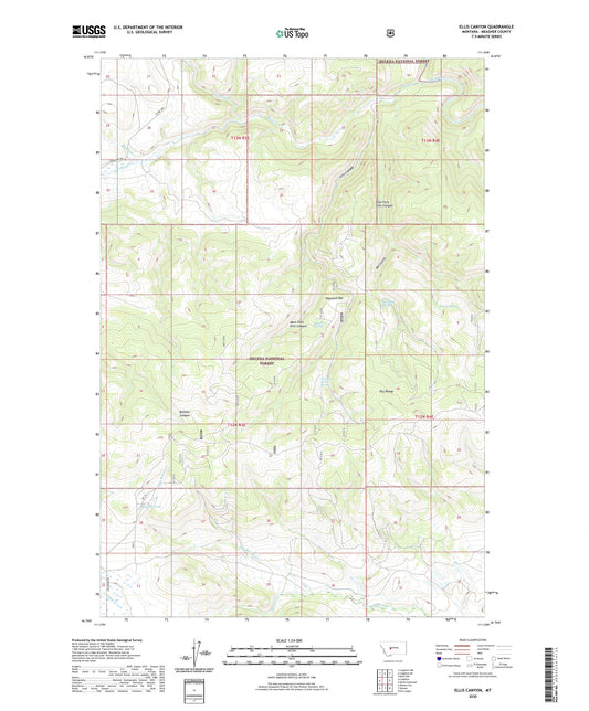 Ellis Canyon Montana US Topo Map Image