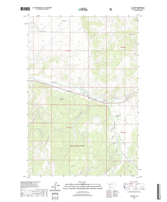 Elliston Montana US Topo Map Image
