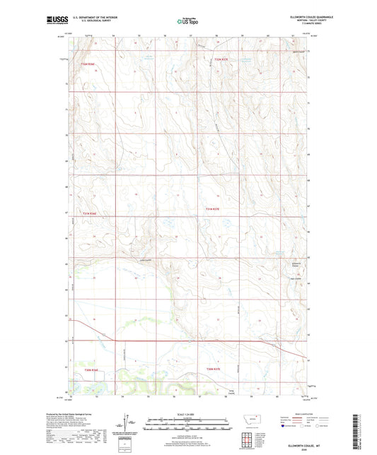 Ellsworth Coulee Montana US Topo Map Image