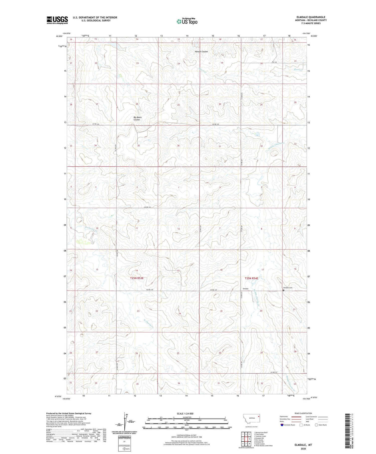 Elmdale Montana US Topo Map Image