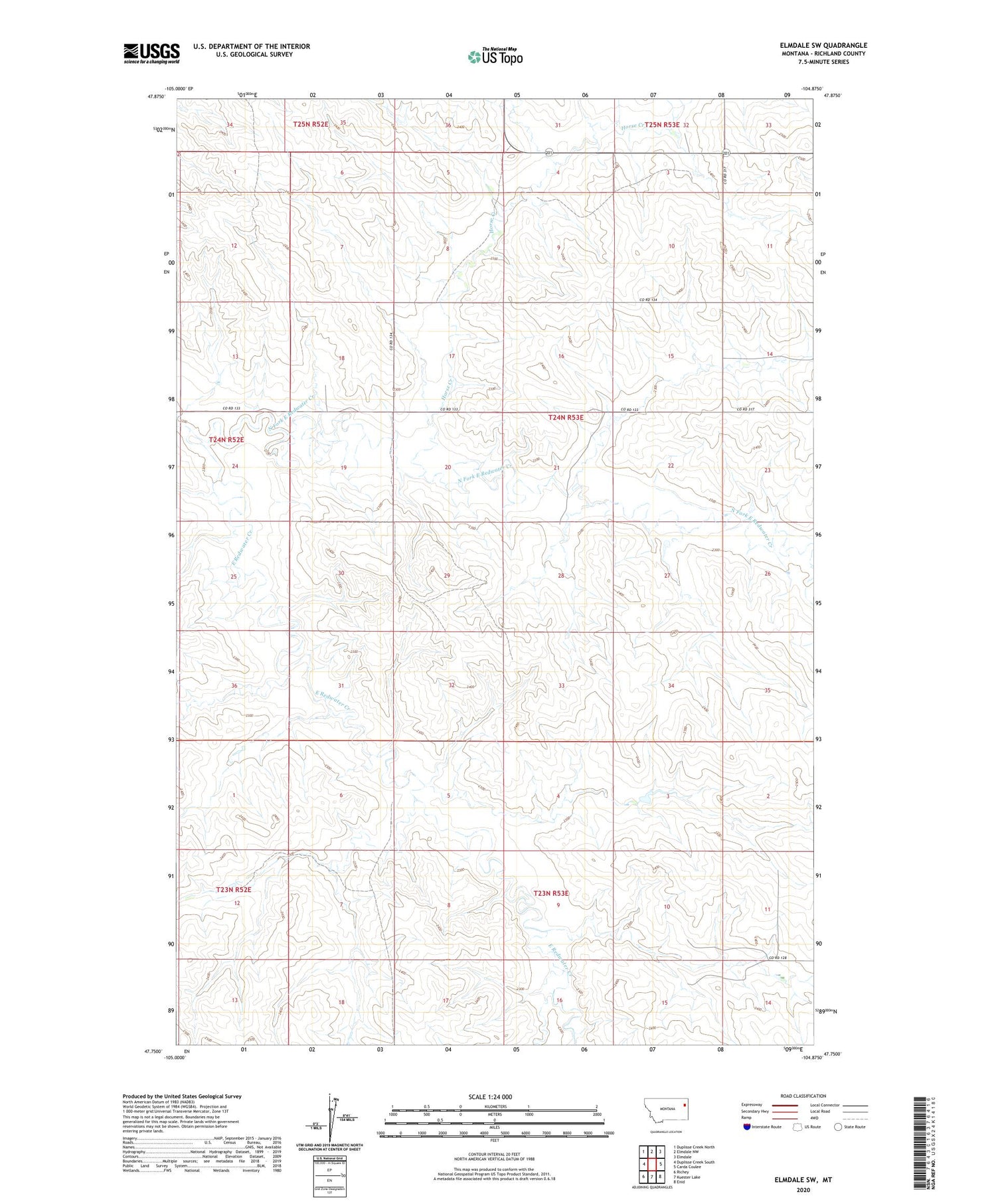 Elmdale SW Montana US Topo Map Image