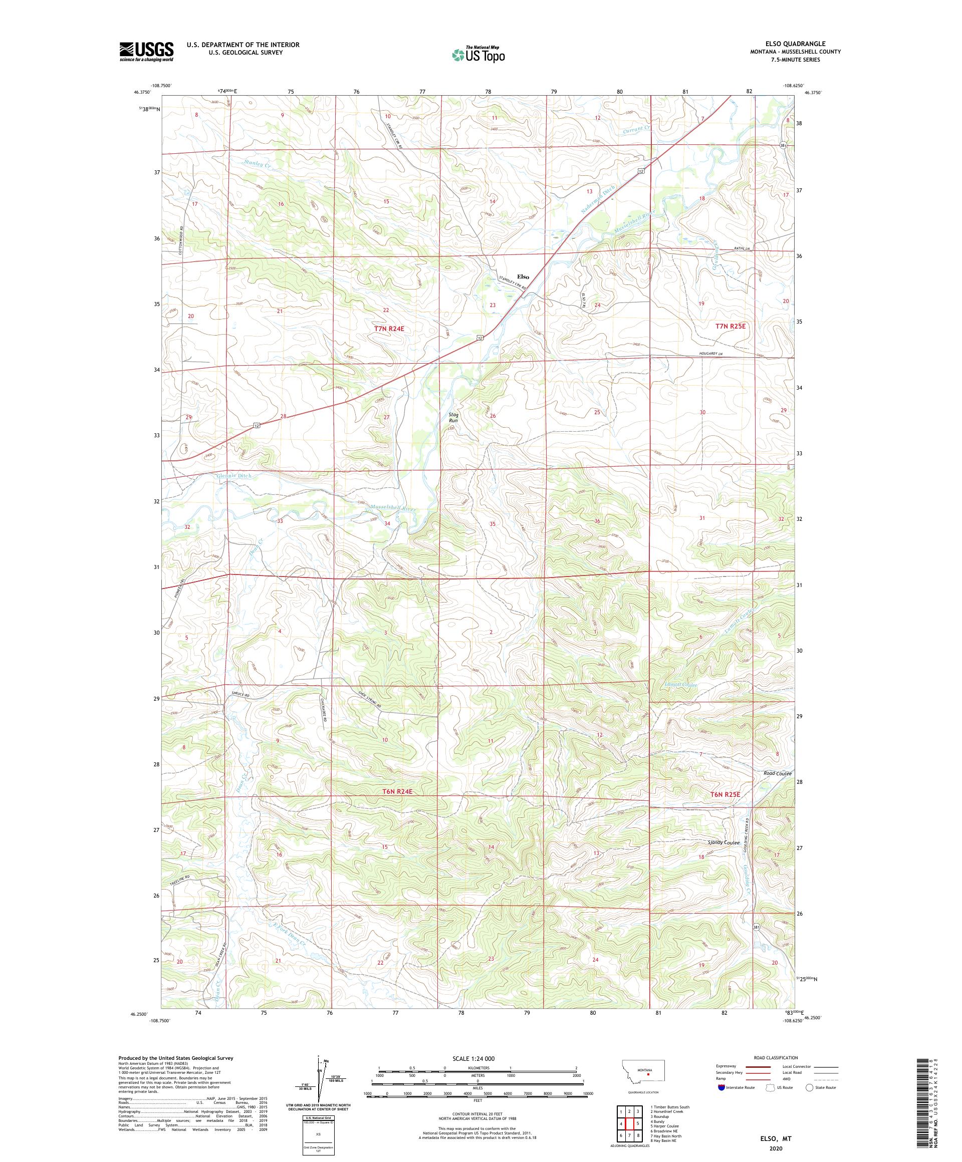Elso Montana US Topo Map – MyTopo Map Store